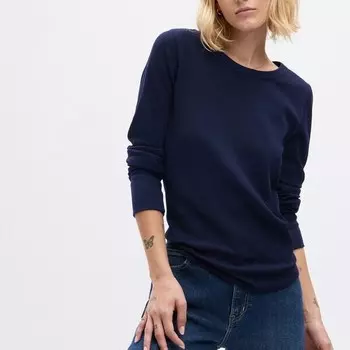 Футболка с длинным рукавом и микровафельной текстурой Gap, синий