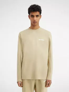 Футболка с длинным рукавом и напечатанным логотипом JACQUEMUS The long-sleeve t-shirt, цвет Light Khaki