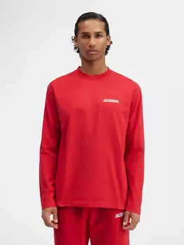 Футболка с длинным рукавом и напечатанным логотипом JACQUEMUS The long-sleeve t-shirt, красный