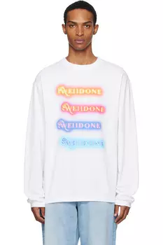 Футболка с длинным рукавом и неоновым логотипом We11Done, белый