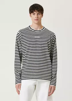 Футболка с длинным рукавом и полосатым узором Dolce&Gabbana, синий