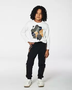 Футболка с длинным рукавом и принтом Белоснежная Deux par Deux