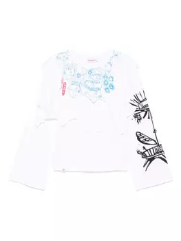 Футболка с длинным рукавом и принтом Charles Jeffrey Loverboy, белый