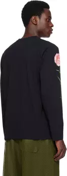 Футболка с длинным рукавом и принтом «Гвоздика» Simone Rocha, черный