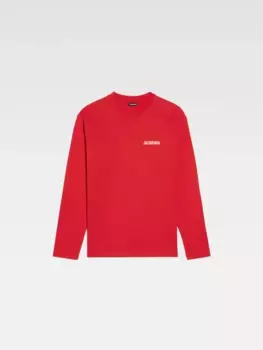 Футболка с длинным рукавом и принтом логотипа Le Manches Longues Jacquemus, красный