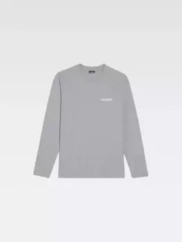 Футболка с длинным рукавом и принтом логотипа Le Manches Longues Jacquemus, серый