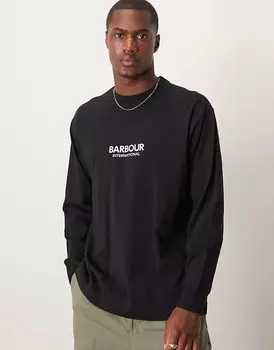 Футболка с длинным рукавом и принтом OS черного цвета Barbour International