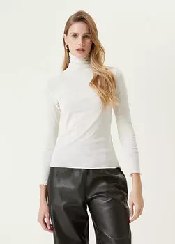 Футболка с длинным рукавом и воротником-стойкой цвета экрю Beymen