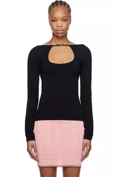 Футболка с длинным рукавом и вырезом-"замочной скважиной" Amiri, черный