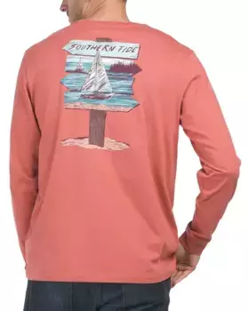 Футболка с длинным рукавом и знаком Sail Southern Tide, цвет Dusty Coral