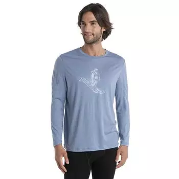 Футболка с длинным рукавом Icebreaker Tech Lite II Skiing Yeti Merino, серый