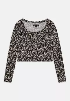 Футболка с длинным рукавом IKKS, чёрная/белая