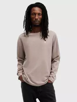 Футболка с длинным рукавом из органического хлопка rowe regular fit AllSaints, цвет Tuscan Brown