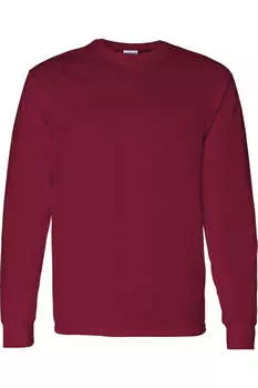 Футболка с длинным рукавом из плотного хлопка Gildan, цвет cardinal red