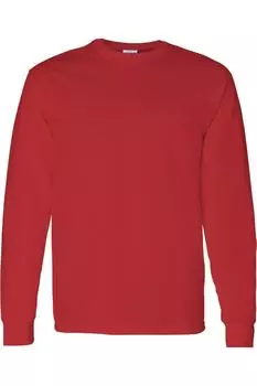 Футболка с длинным рукавом из плотного хлопка Gildan, красный