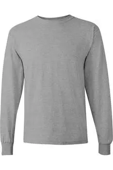 Футболка с длинным рукавом из плотного хлопка Gildan, цвет sport grey