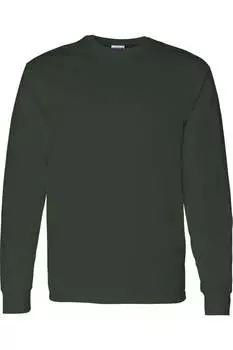 Футболка с длинным рукавом из плотного хлопка Gildan, цвет forest