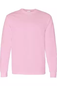 Футболка с длинным рукавом из плотного хлопка Gildan, светло-розовый