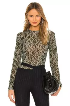 Футболка с длинным рукавом из сетки Miaou, цвет groovy