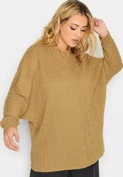 Футболка с длинным рукавом JACQUARD Yours Clothing, коричневый