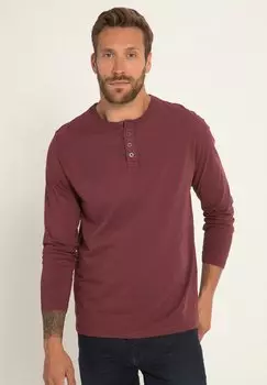 Футболка с длинным рукавом JP1880, темно-вишнево-красная