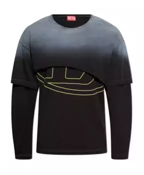 Футболка с длинным рукавом кроя футболки Diesel, черный
