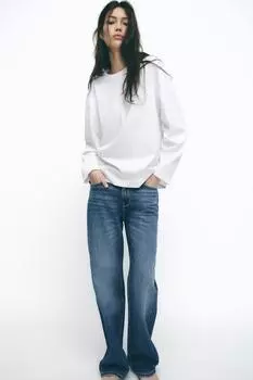 Футболка с длинным рукавом label ZARA, белый