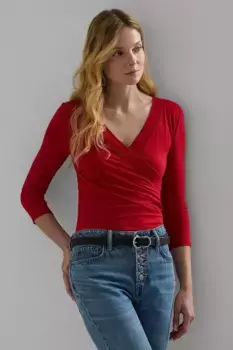 Футболка с длинным рукавом Lauren Ralph Lauren, гранатовый