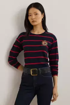 Футболка с длинным рукавом Lauren Ralph Lauren, темно-синий