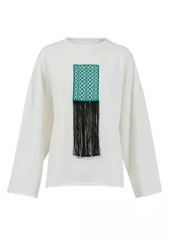 Футболка с длинным рукавом Leem, сочетание кремового цвета Fringe Detail