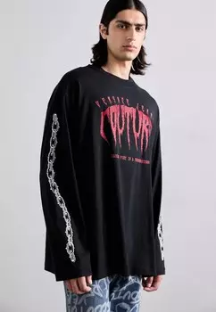 Футболка с длинным рукавом LOGOCHAIN CRY Versace, черный