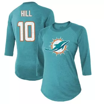 Футболка с длинным рукавом Majestic Threads Miami Dolphins, аква
