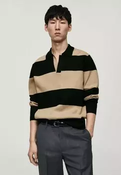 Футболка с длинным рукавом Mango, темно-зеленый