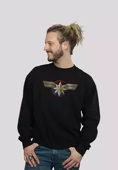 Футболка с длинным рукавом MARVEL CAPTAIN MARVEL CHEST EMBLEM PREMIUM SUPERHELDEN IRON MA F4NT4STIC, черный