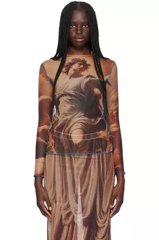 Футболка с длинным рукавом "Маска эпохи Возрождения" Rokh, синий