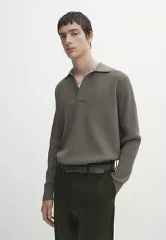 Футболка с длинным рукавом Massimo Dutti, хаки