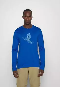 Футболка с длинным рукавом Merino Tech Lite Ii Ls Tee Skiing Yeti Icebreaker, лазурит