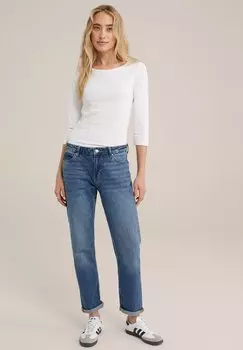 Футболка с длинным рукавом Met Driekwart Mouwen WE Fashion, белая