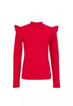 Футболка с длинным рукавом MET RUCHES WE Fashion, красный