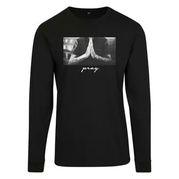Футболка с длинным рукавом Mister Tee Urban Classics Pray, черный