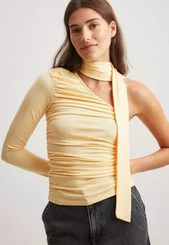 Футболка с длинным рукавом NA-KD, желтая