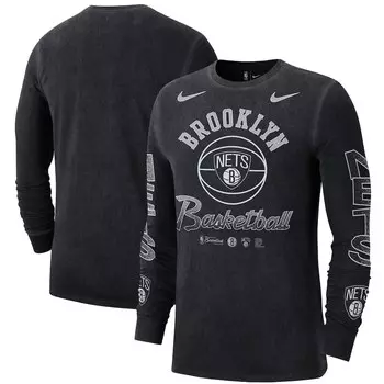 Футболка с длинным рукавом Nike Brooklyn Nets, черный