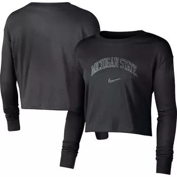 Футболка с длинным рукавом Nike Michigan State Spartans, черный