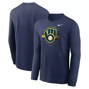 Футболка с длинным рукавом Nike Milwaukee Brewers, нави