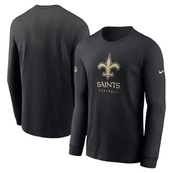 Футболка с длинным рукавом Nike New Orleans Saints, черный