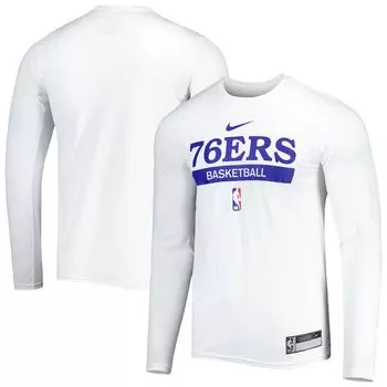 Футболка с длинным рукавом Nike Philadelphia 76Ers, белый