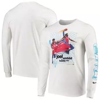 Футболка с длинным рукавом Nike Philadelphia 76Ers, белый