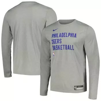 Футболка с длинным рукавом Nike Philadelphia 76Ers, серый