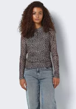 Футболка с длинным рукавом NMCARRIE HIGHNECK Noisy May, бежевый