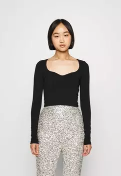 Футболка с длинным рукавом Nmkerry Corset Cropped Noisy May, черный